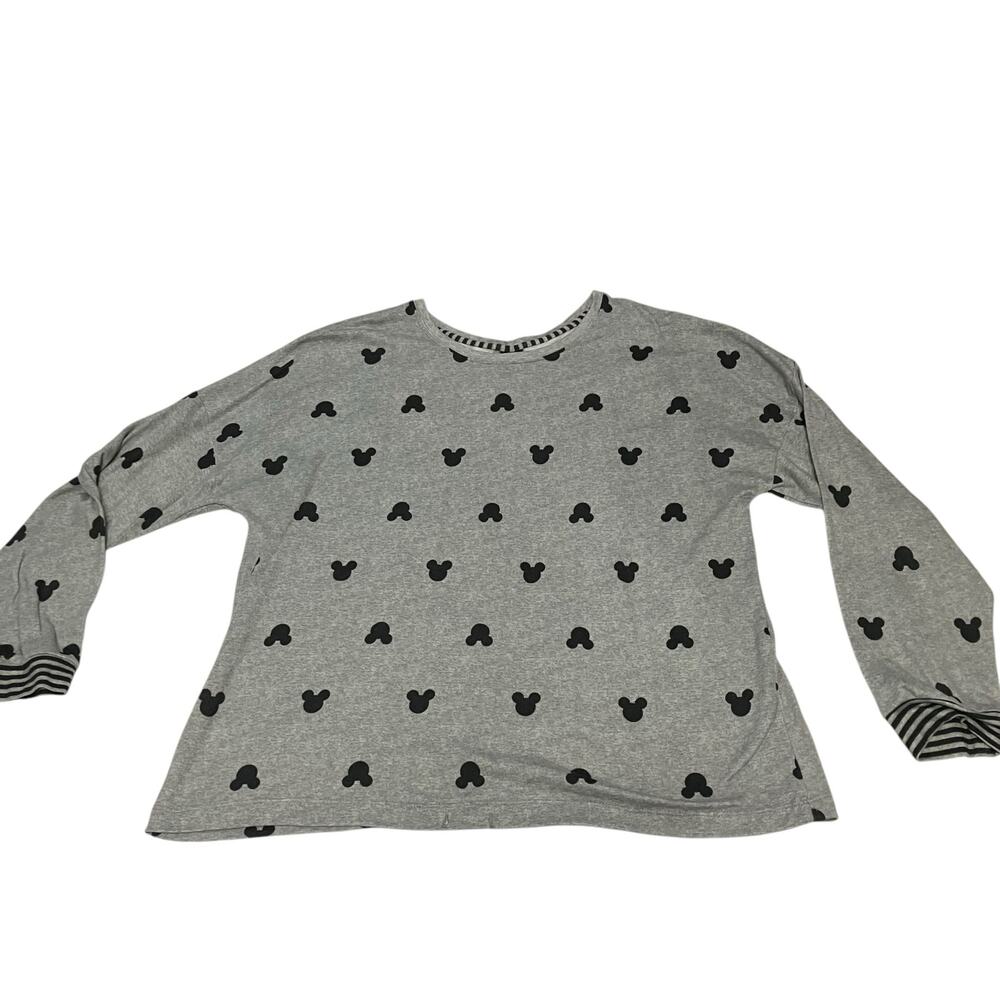 Disney Women's Gray Mickey Print Long Sleeve Size XL